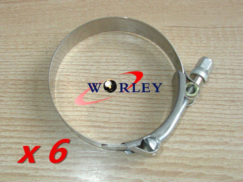 6 x 3.3 Inch Steel T-Bolt Silicone Hose Clamp