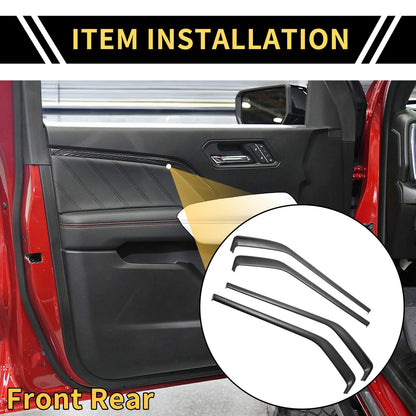 Front Rear Door Panel Bezel Cover for Chevy Colorado (2023–2024) Carbon Fiber