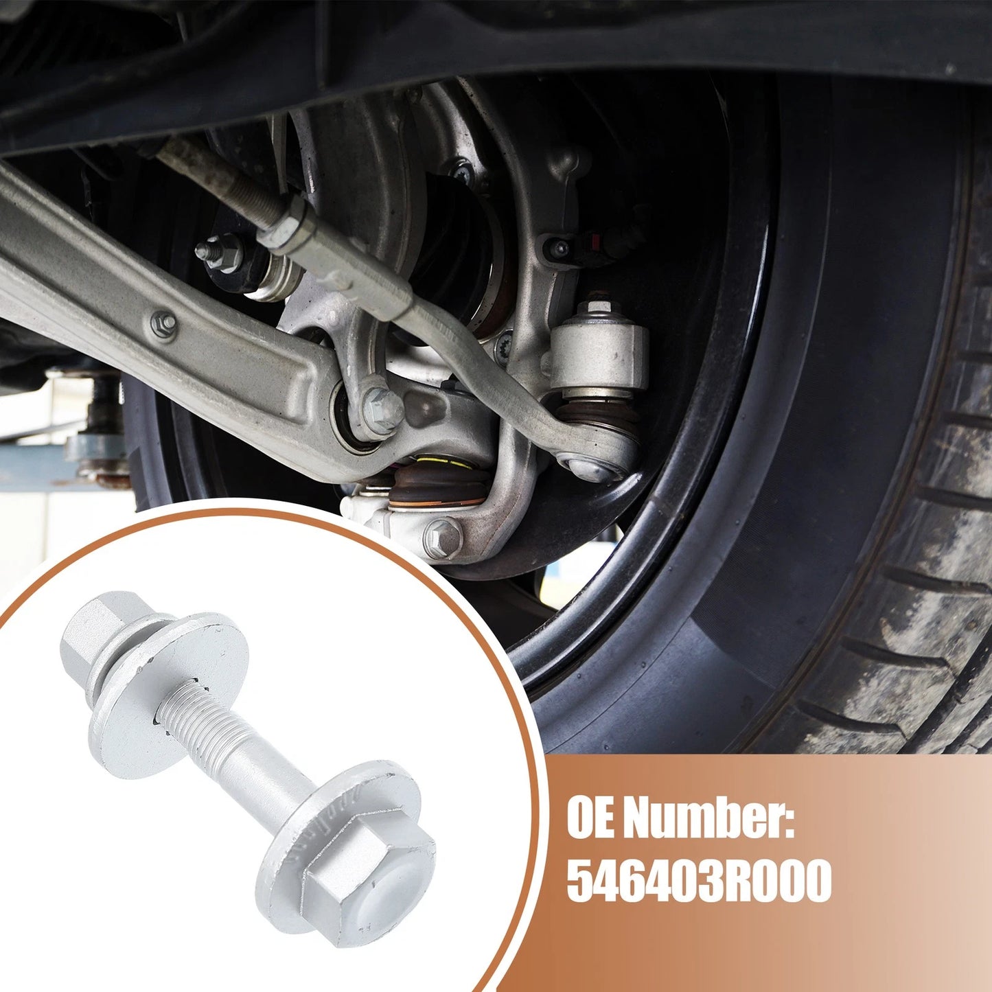 Set of 2 Eccentric Alignment Camber Bolts for Hyundai Kia (2011–2016) No. 546403R000