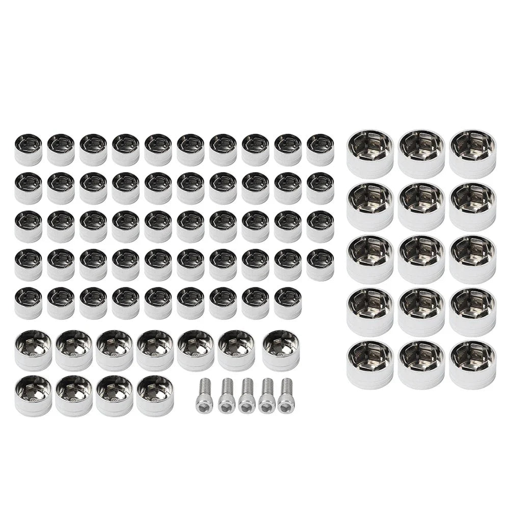 75X Chrome Engine Bolt Topper Caps for Harley Touring Road Street Glide (07-16)