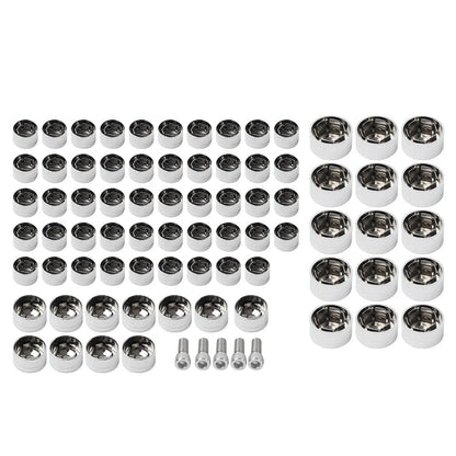 75X Chrome Engine Bolt Topper Caps for Harley Touring Road Street Glide (07-16)
