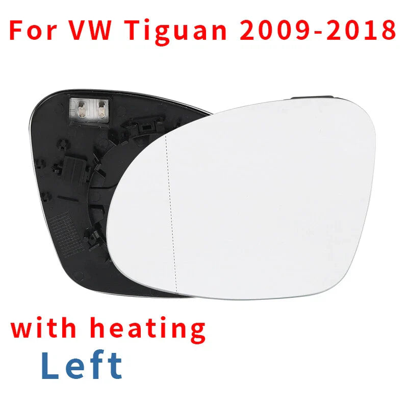 Left Rear Mirror Housing Wing Glass Heat Lens for VW Tiguan (2009–2018)