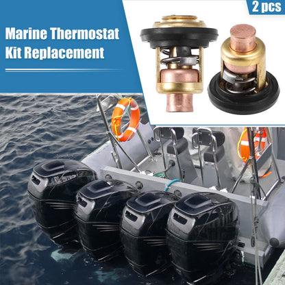 2pcs Marine Thermostat Kit for Mercury Marine V-6 135-200HP (143 Degree)