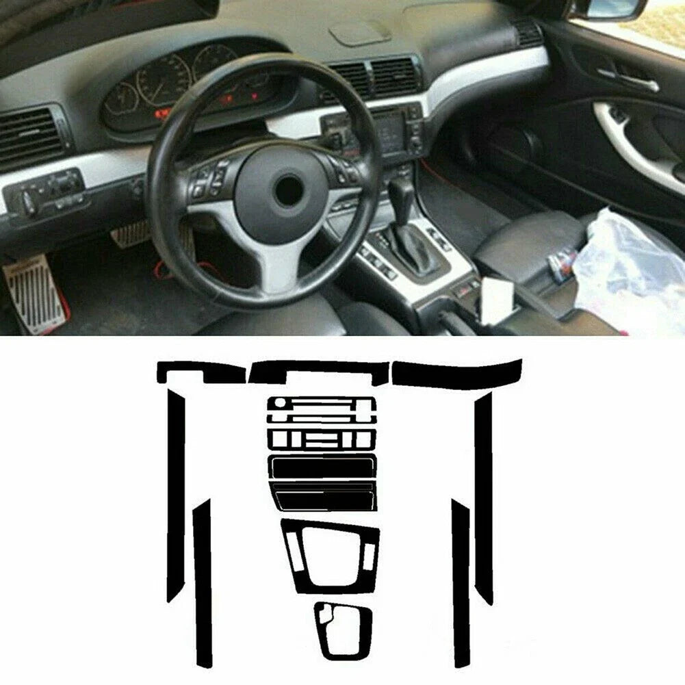 3D Carbon Fiber Interior Dash Wrap Trim Stickers for 3 Series E46 (1998–2005)