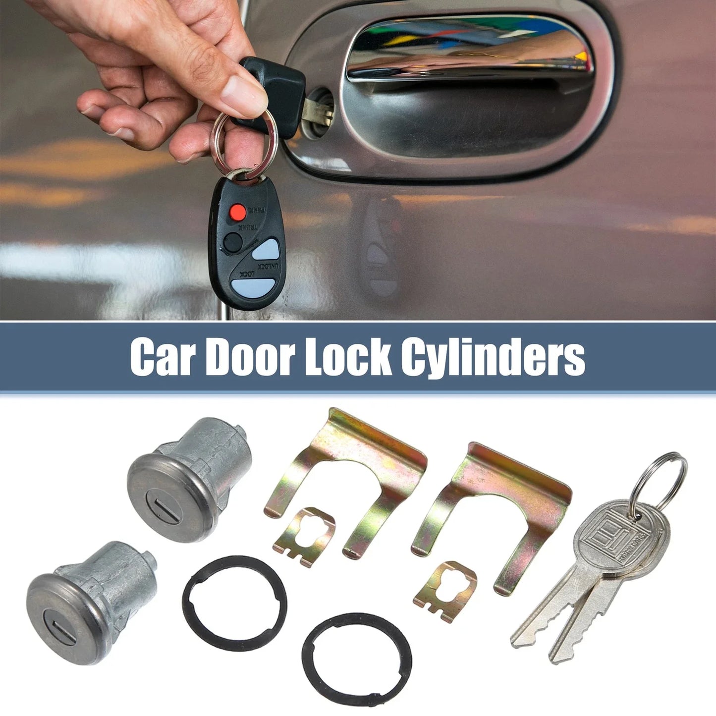 Car Door Lock Cylinder Set with Keys for Chevy Truck C10 C20 C30 (1973-1987)
