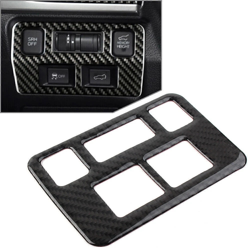 Carbon Fiber Look Headlight Button Frame Cover for Subaru Forester (2013–2018)