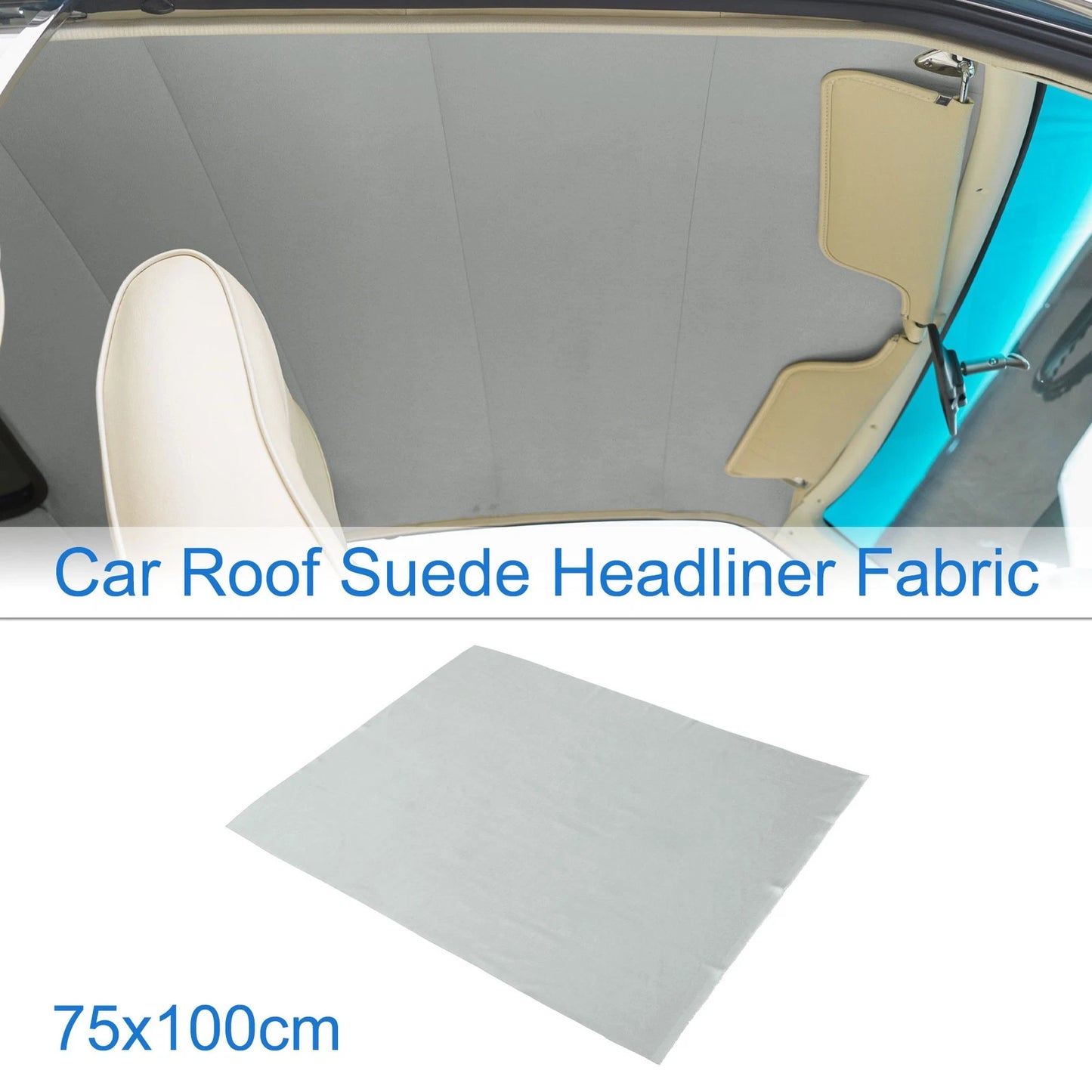 Suede Fabric Headliner for Car Roof Repair (29.5"L x 39.3"W) Light Gray