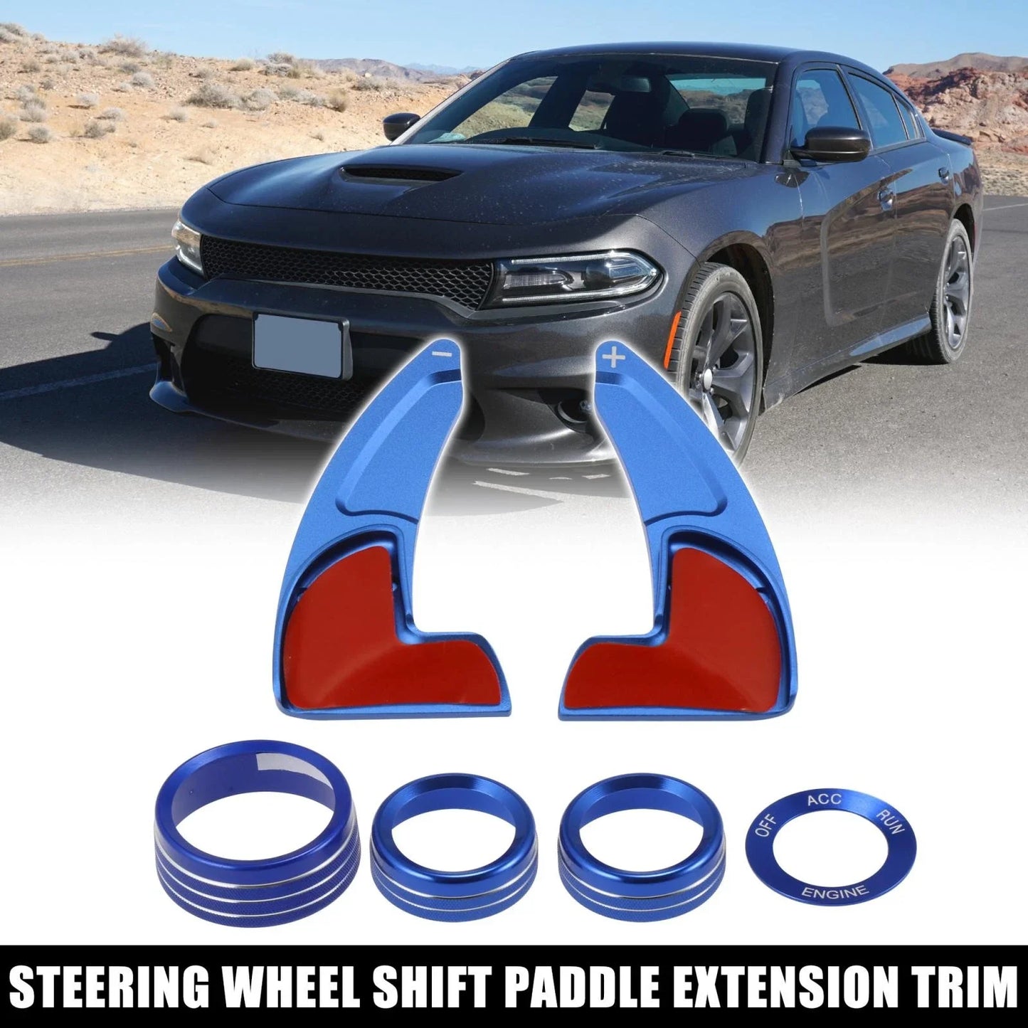 Steering Wheel Shift Paddle Extension Trim Set for Dodge Charger Challenger (2015-2023)