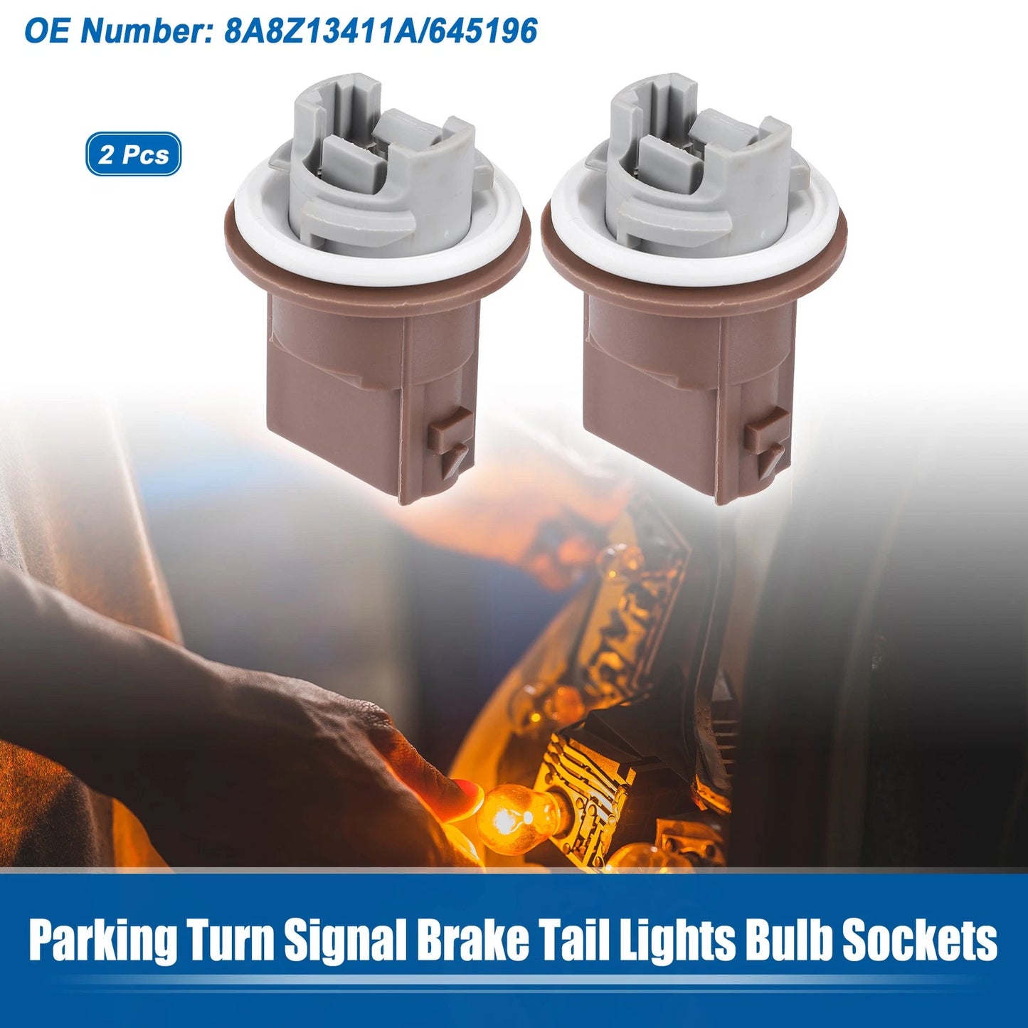 2X Parking Turn Signal Brake Tail Light Bulb Socket Gray for Ford F-150 F-250 (1997–2003)