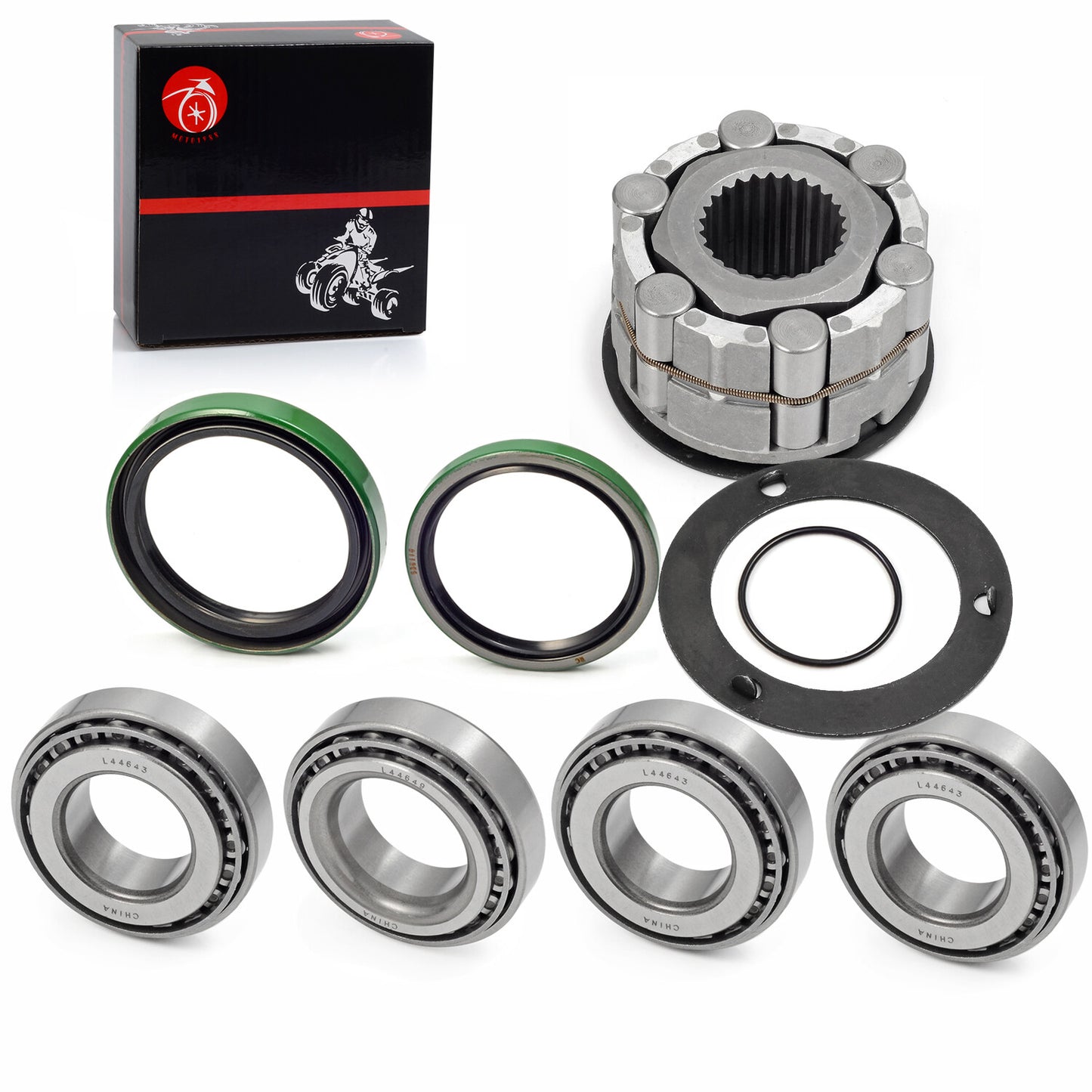 Front Wheel Hub Clutch & Bearings Seals for Polaris Sportsman 400 500 (1996–2007)