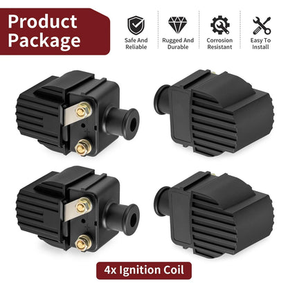 4x Ignition Coils for Mercury Outboard 6HP-25HP (1998–2010)