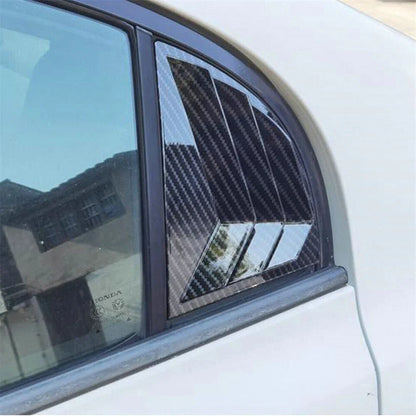 Carbon Fiber Look Vent Window Scoop Louver Cover Trim for Honda Civic (2006-2011)