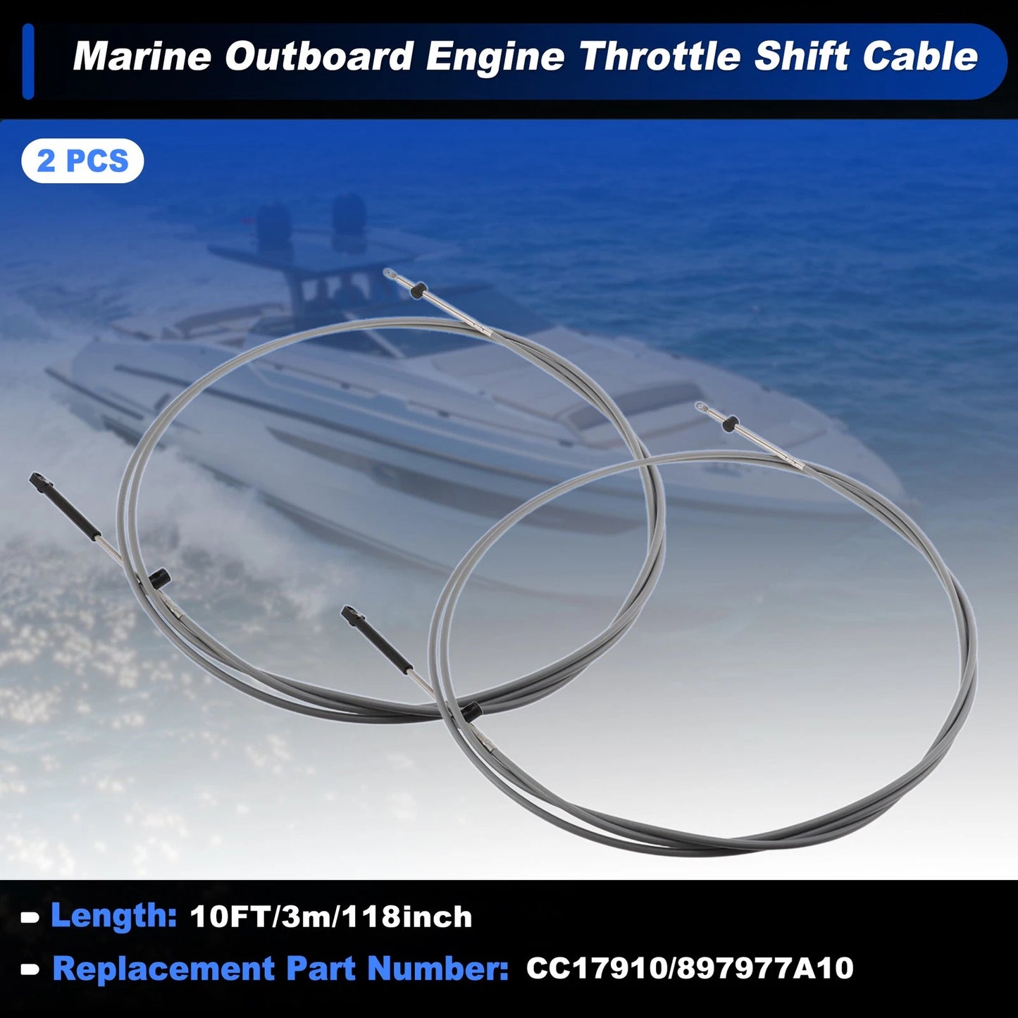 Throttle Shift Control Cable for Mercury Mercruiser (No.CC17910) (300cm)