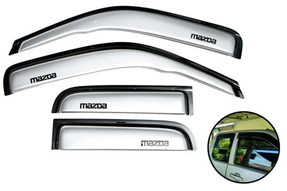 Silver Visor Shield Deflector Weather Guard for Mazda BT-50 (2006-2011)