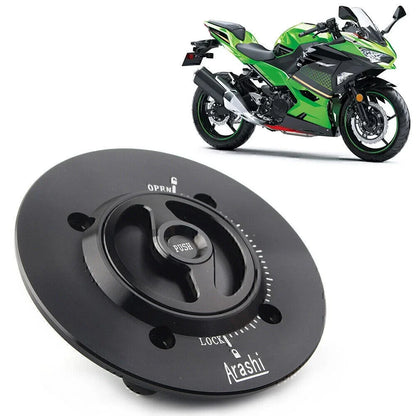Black Gas Fuel Cap Tank Cover for Kawasaki Ninja 400 (2018-2021)