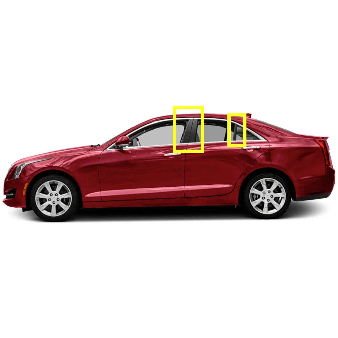6Pcs Door Window Trim Black Cover Pillar Posts for Cadillac ATS (2013–2019)
