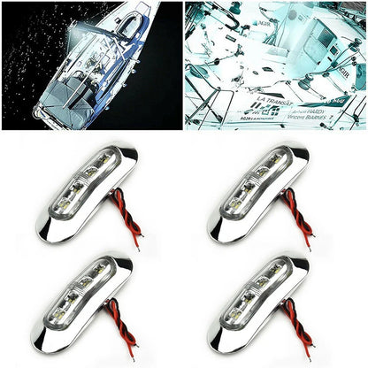 4 x Waterproof 12V-24V Stern Transom Light for Marine Boat LED Deck Courtesy