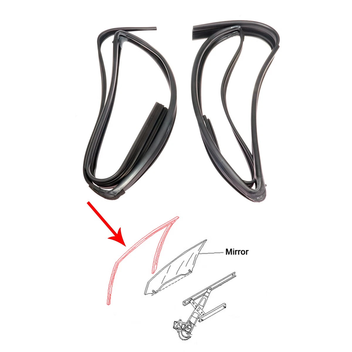 Rear Door Glass Run Channel for Toyota Soluna Vios (2002–2007)