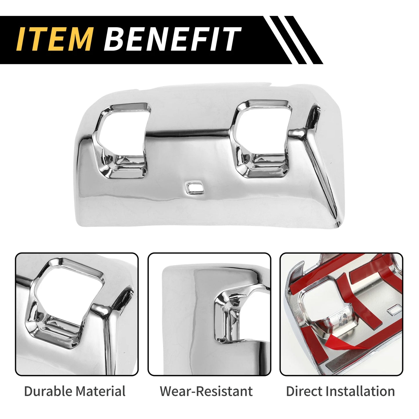 Rear Window Switch Panel Cover for Jeep Wrangler JL JLU (2018–2024) Gloss Silver Tone