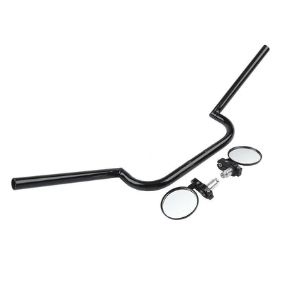7/8" Black Handlebar & End Mirrors for Cafe Racer Bobber Chopper Dyna