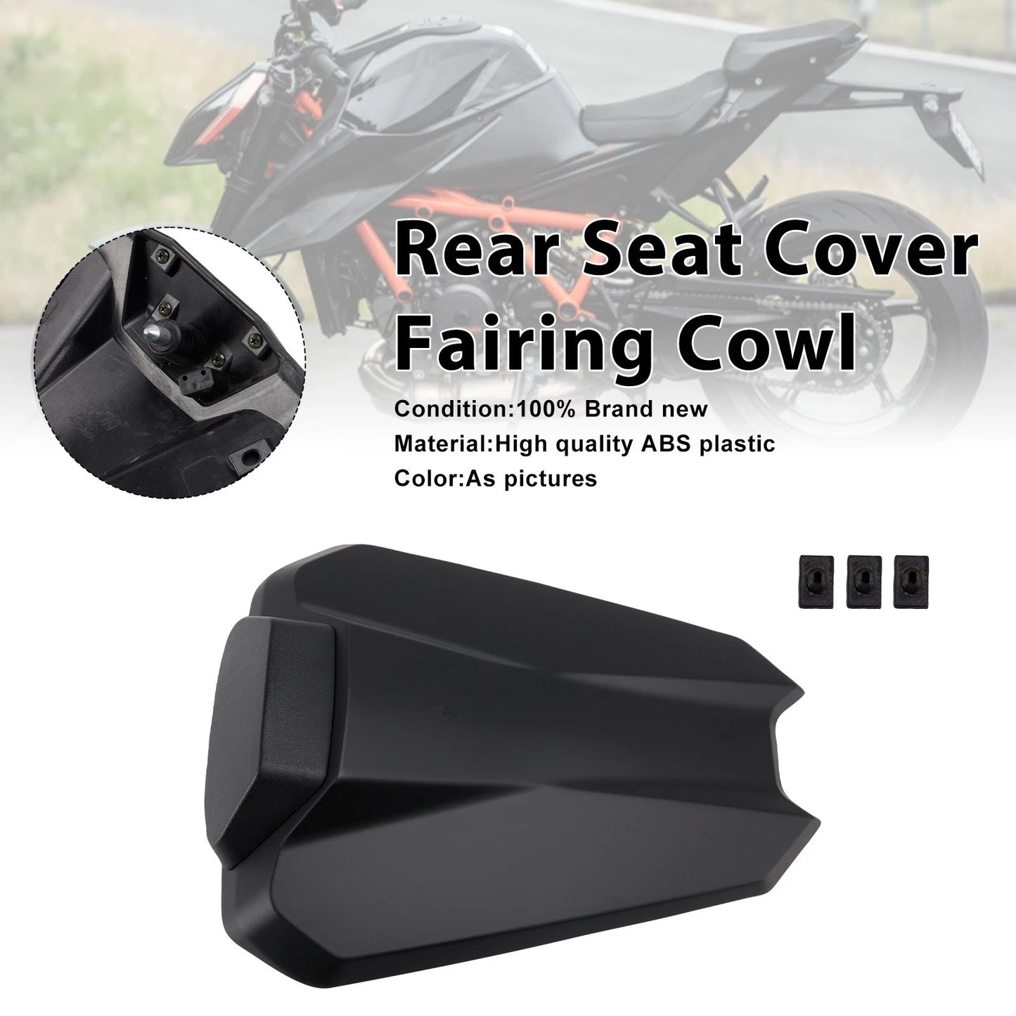 Rear Passenger Seat Cover for 1290 Super Duke R (2020–2023) Matt Black