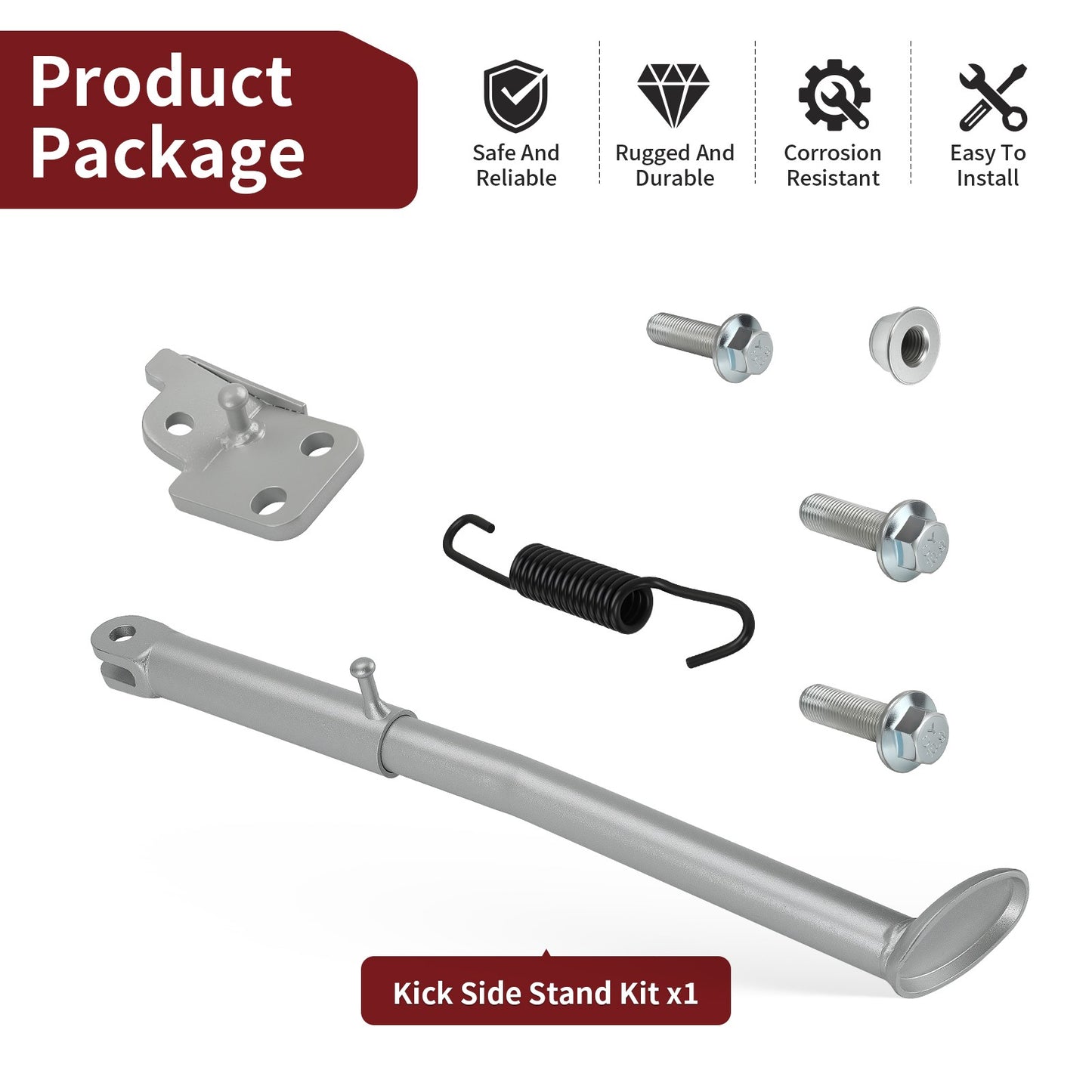 Kick Side Stand Kit for Kawasaki KDX200 KDX220R KDX250 (1991–2006)
