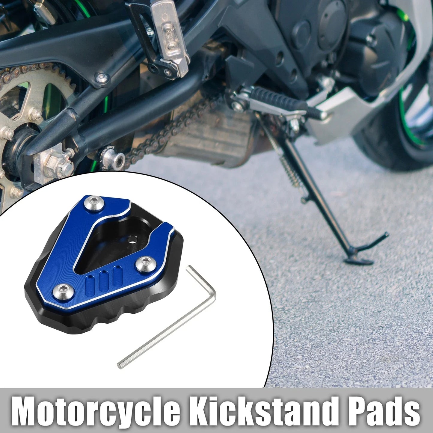Set Aluminum Alloy Kickstand Pad for BMW S1000RR Blue (2019-2023)