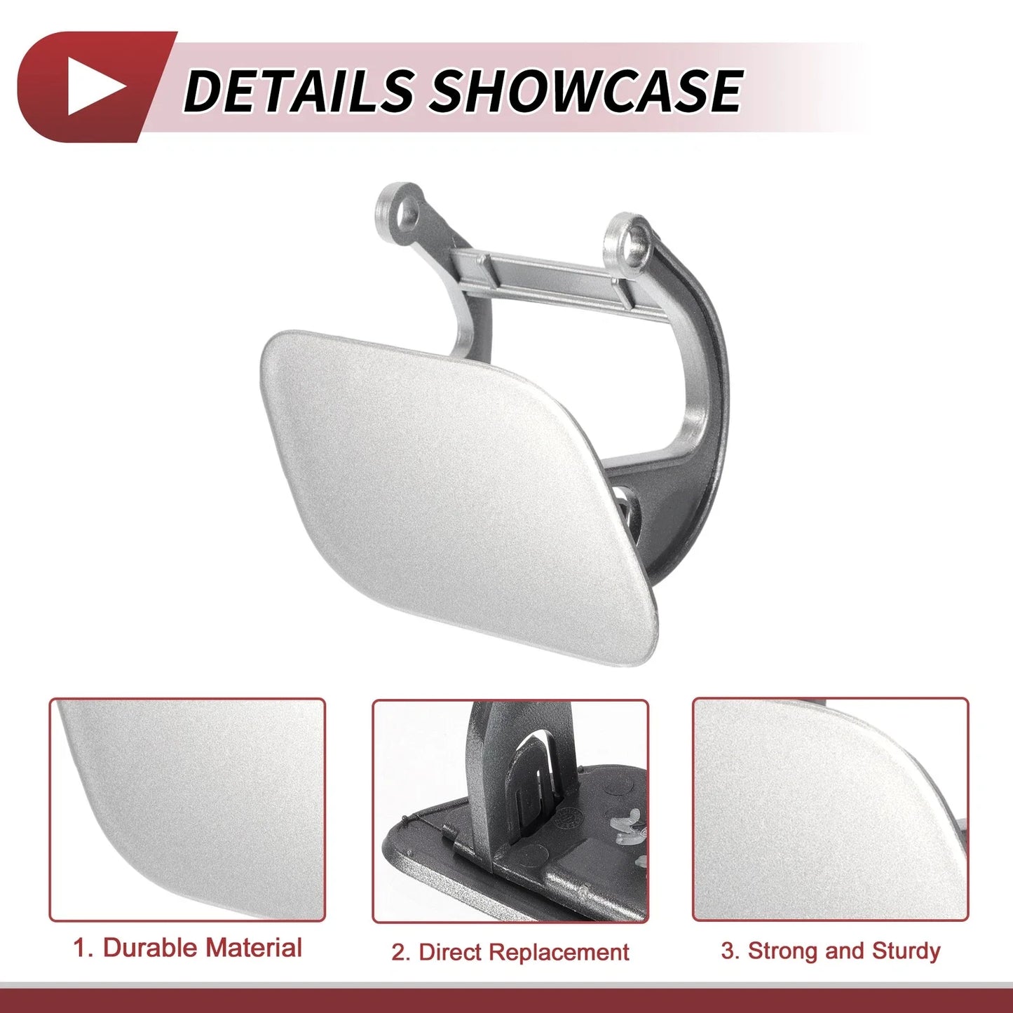 Front Right Washer Nozzle Cover Cap for BMW 740i Silver Tone