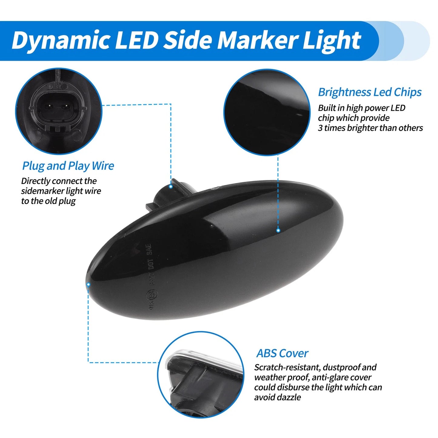 2X LED Side Fender Marker Light for Subaru Impreza G12 (2008–2011)