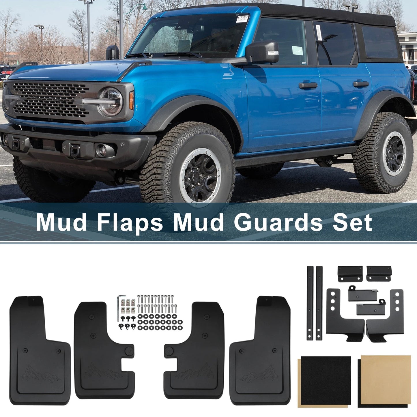 Mud Flaps Kit for Ford Bronco (2021–2025) 2/4-Door Splash Guards
