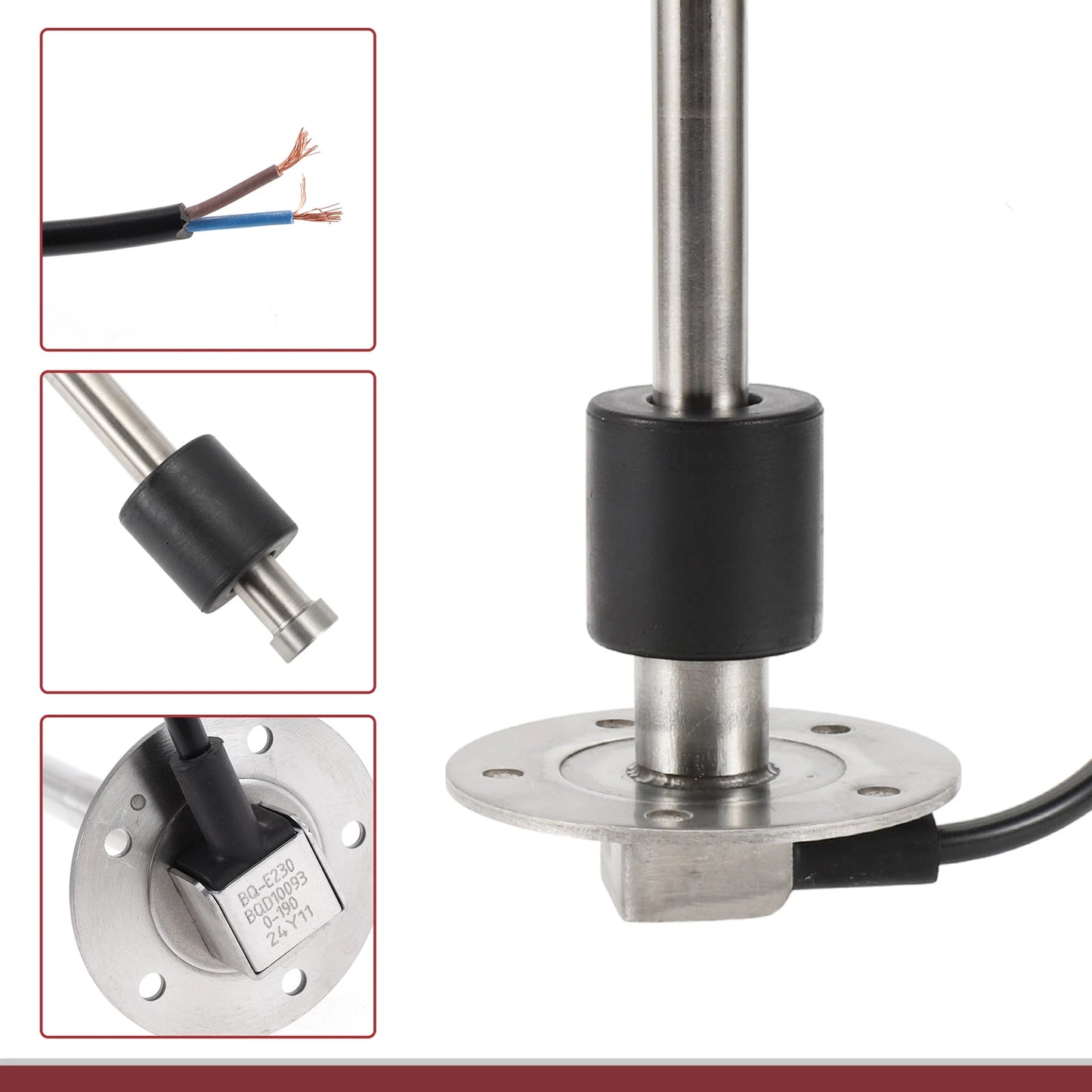 Fuel Sending Unit and Gauge Kit 0-190ohm 230mm for Boat Car Truck