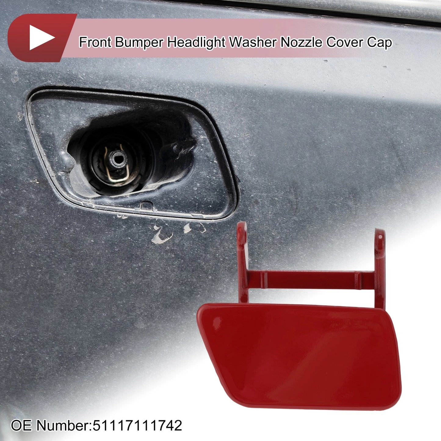 Bumper Headlight Washer Nozzle Cover Cap No. 51117111742 for BMW 525i (2004–2005)