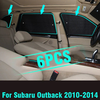 Side Window Sunshade 6PCS for Subaru Outback (2010–2014)