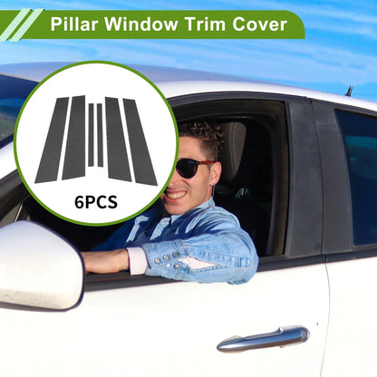 6 Pcs Door Pillar Window Trim for BMW 3-Series (2006-2011) Carbon Fiber