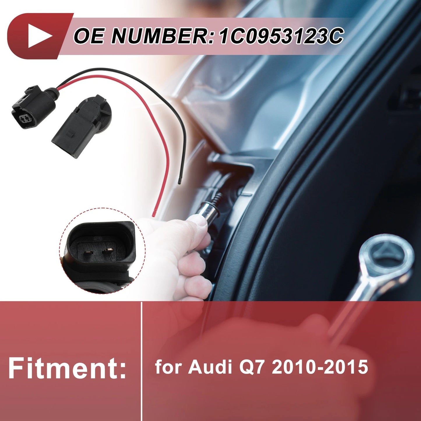 Set of 1 Front Turn Signal Light Socket Wiring for Audi Q7 (2010–2015) No. 1C0953123C