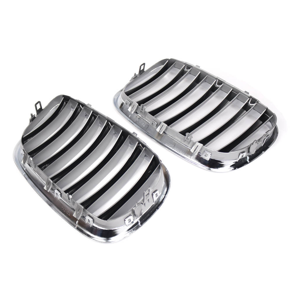 2X Chrome Front Bumper Grille for BMW X5 X6 (2007–2013)