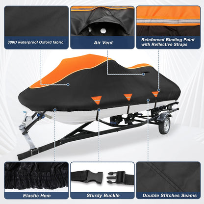 PWC Cover for Yamaha Jet Ski (96"-102") Waterproof Black