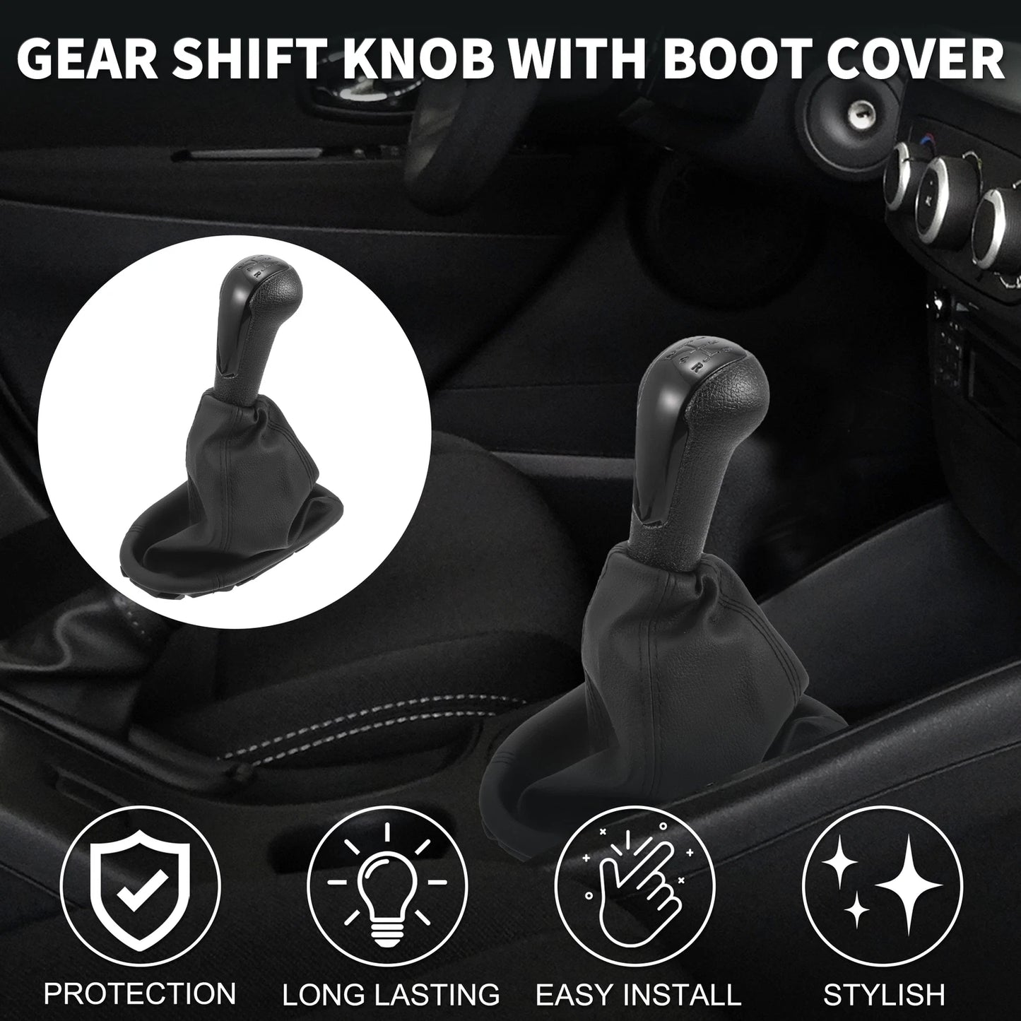 5 Speed Manual Gear Shift Knob with Cover for Chevrolet Spark (2011–2016)