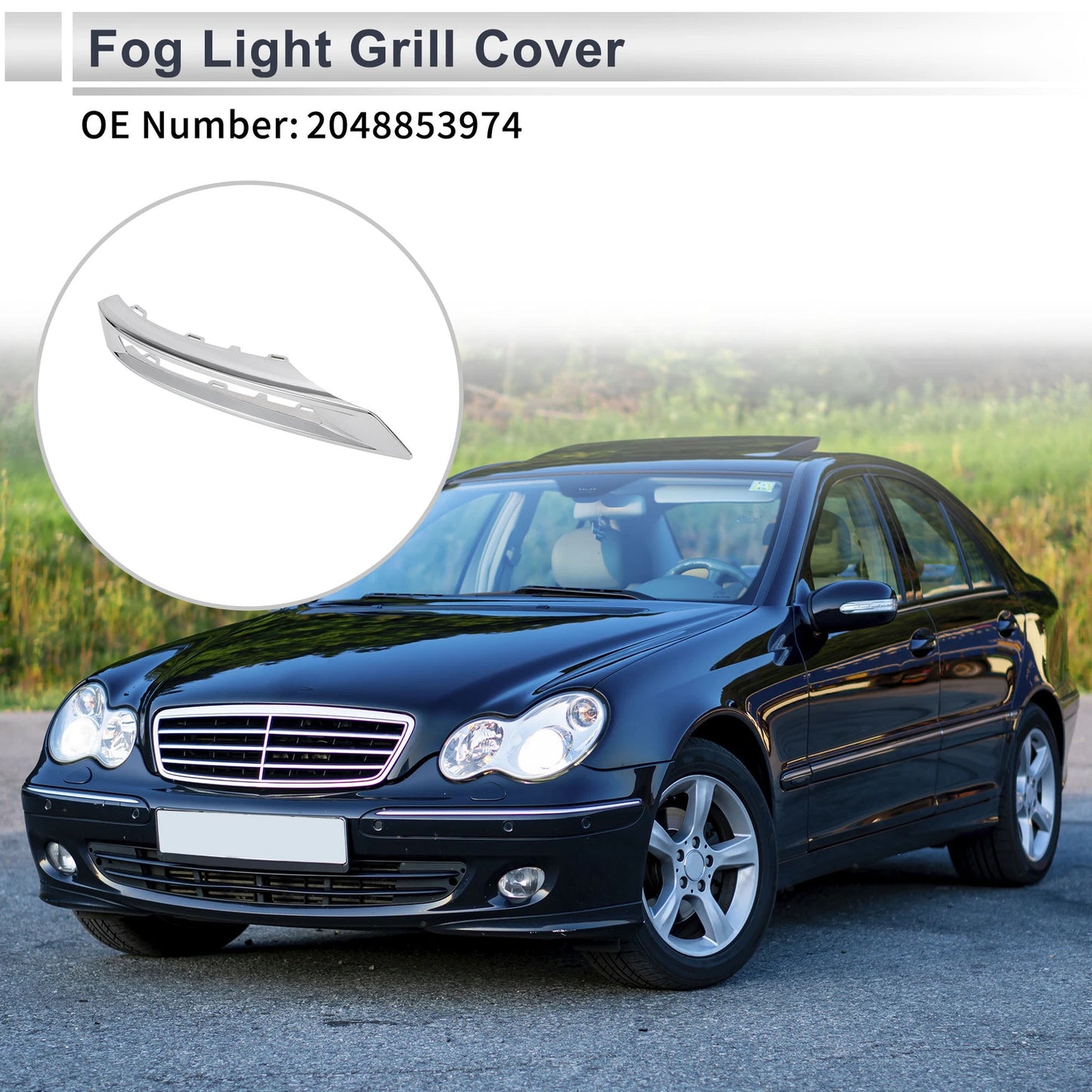 1 Pc Fog Light Grill for Mercedes Benz GLK (2014–2016) No. 2048853974