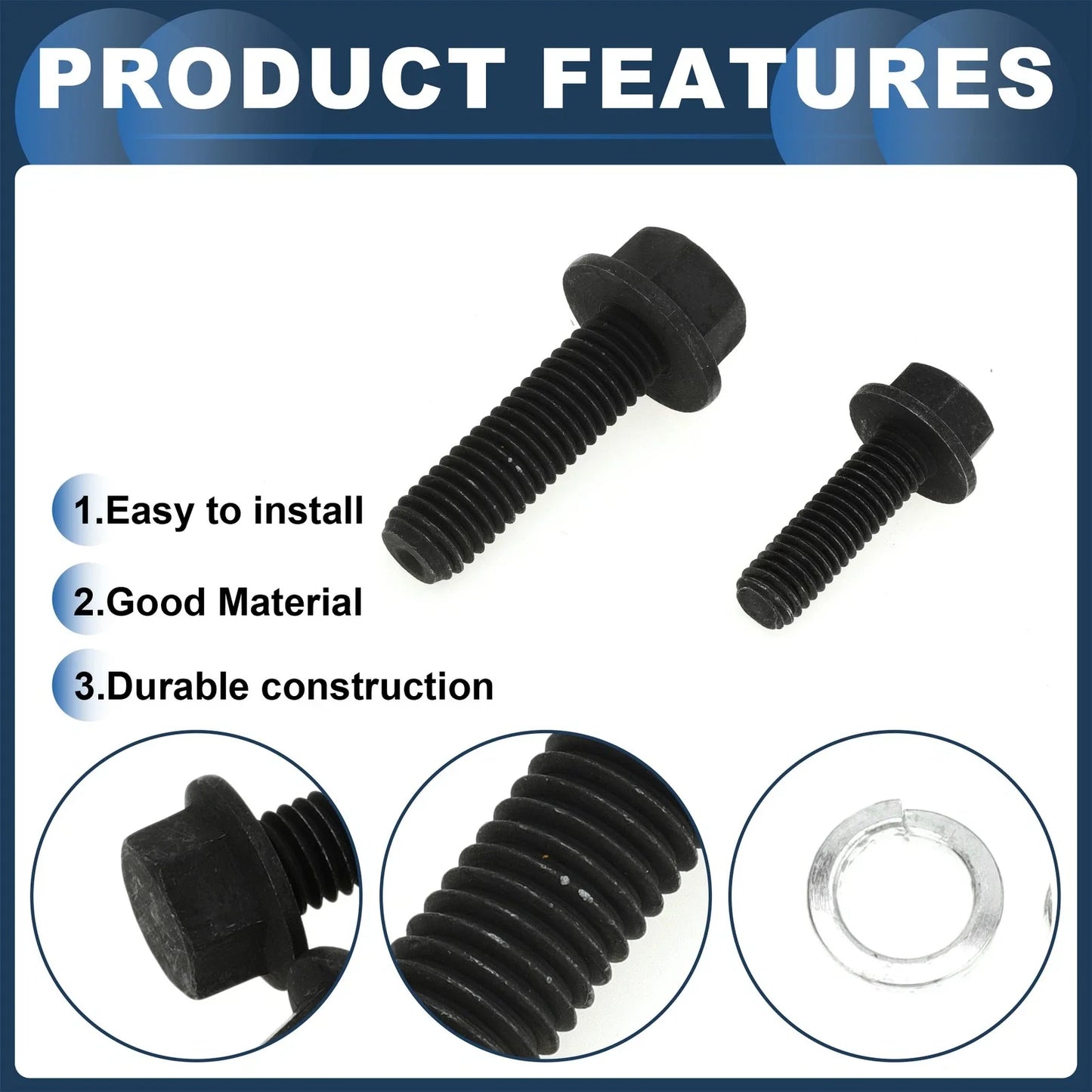 Bell Housing Bolt Kit for Chevrolet Camaro 1967-1981 - Black 1 Set