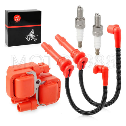 Ignition coil & Spark plug & Cap Wire for Polaris RZR XP 4 Turbo S (2016–2023)