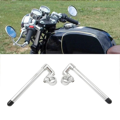 35MM 7/8" Clip-On Handlebar for Universal Cafe Racer - Silver