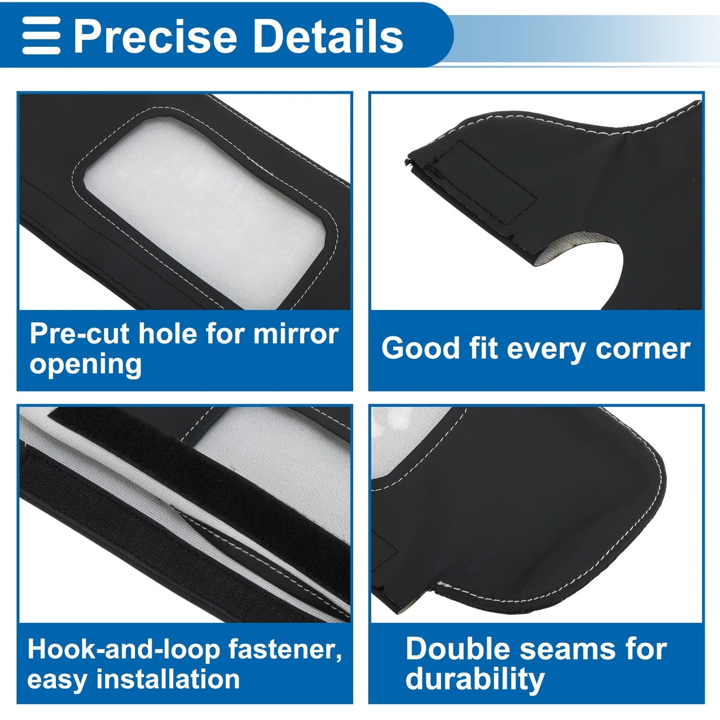 Set of 2 Sun Visor Covers for Ford Mustang (1994–2004) Left Right Black Gray