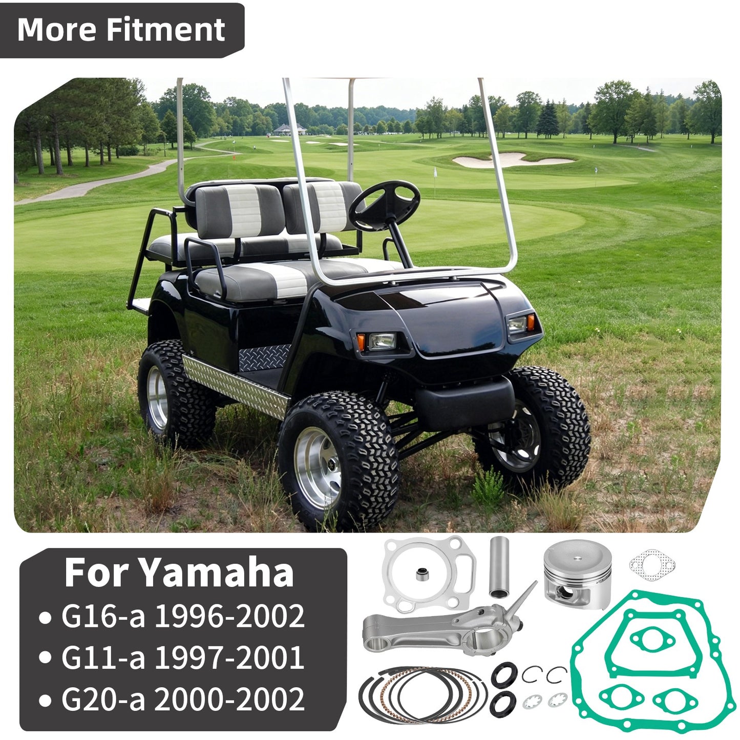 Piston Gasket Rebuild Kit for Yamaha Golf Cart G16-G20 (301CC)