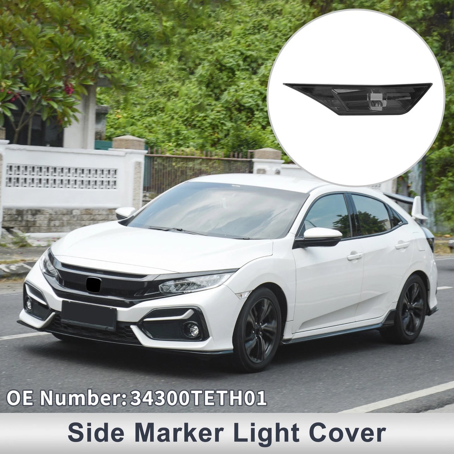 Right Side Marker Light Cover for Honda Civic (No. 34300TETH01) Smoked