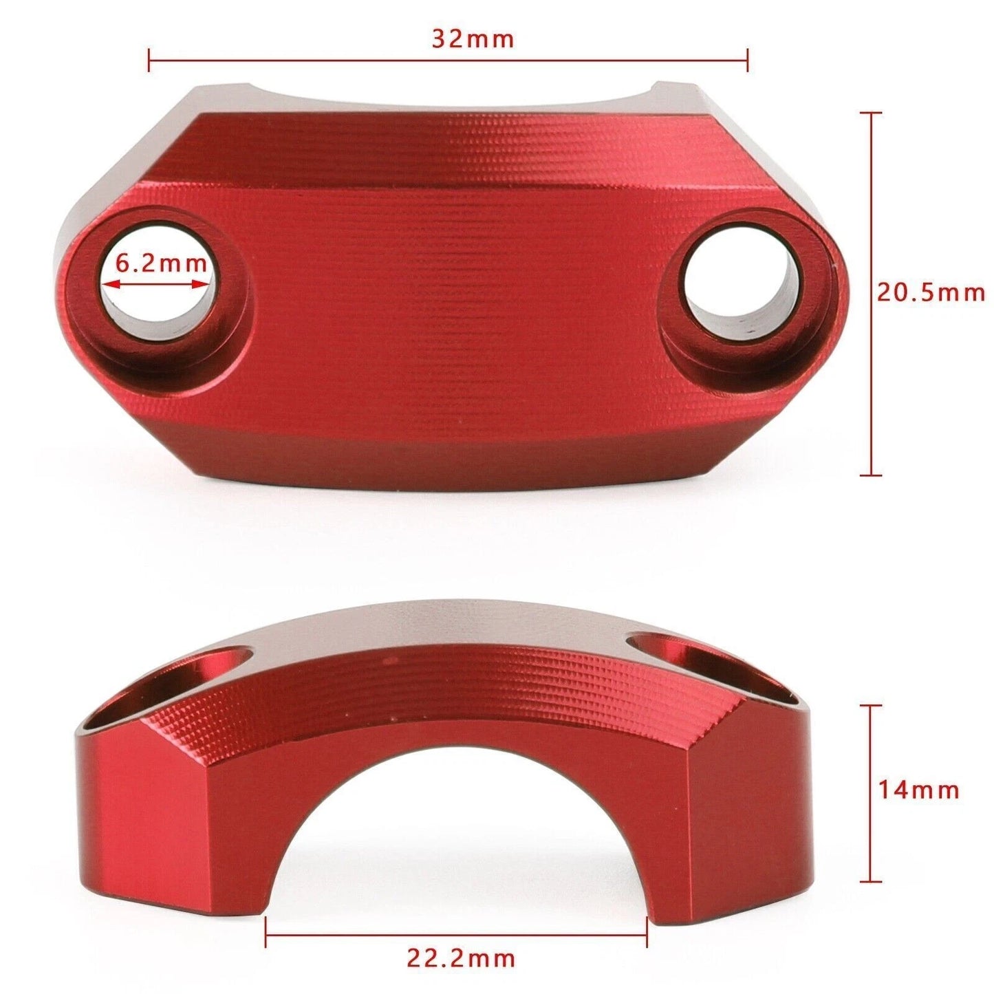 CNC Red Master Cylinder Clamp Cover for Ducati (22mm Handlebar)