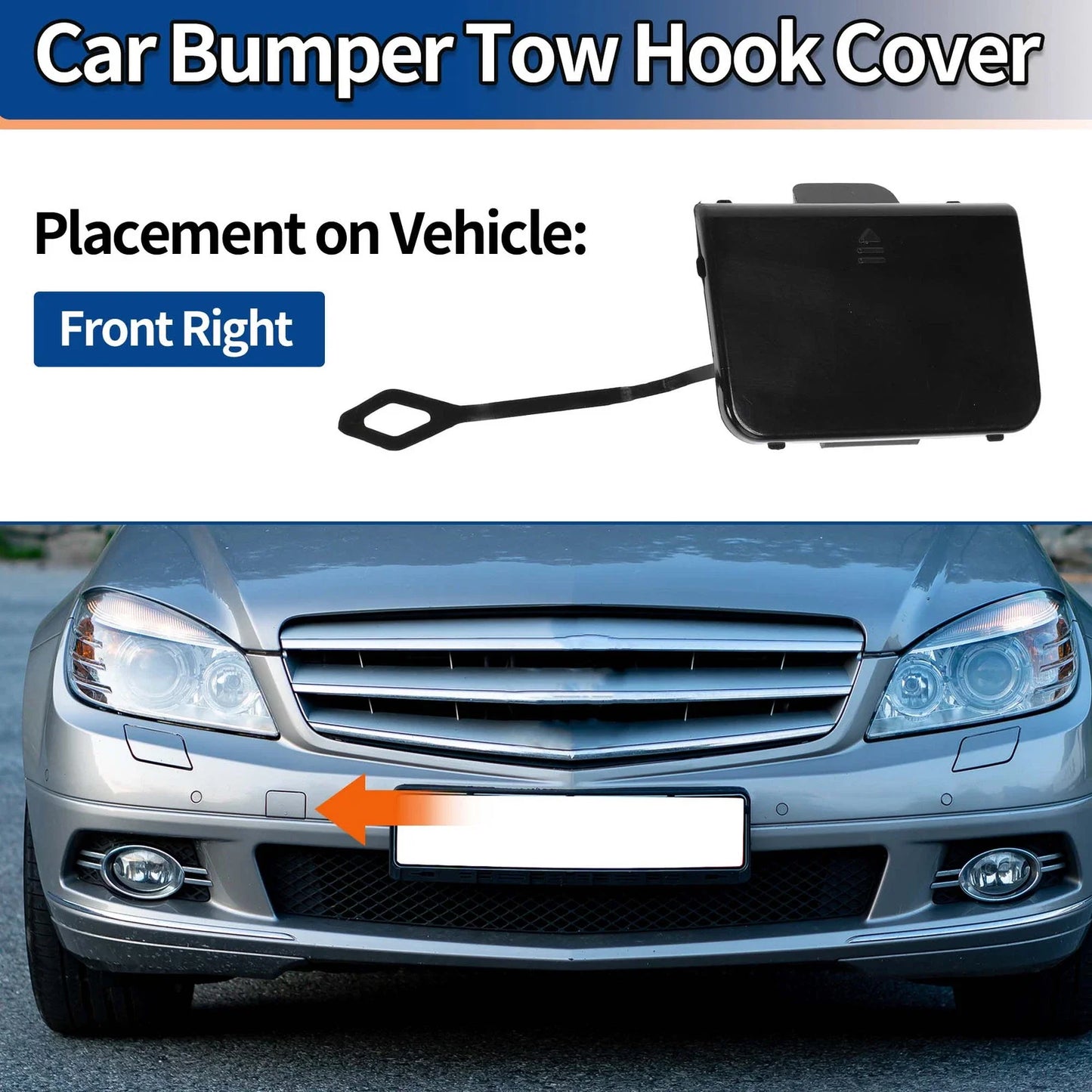 Front Bumper Tow Hook Cover for Mercedes-Benz C-Class W204 Sport (2008-2011)