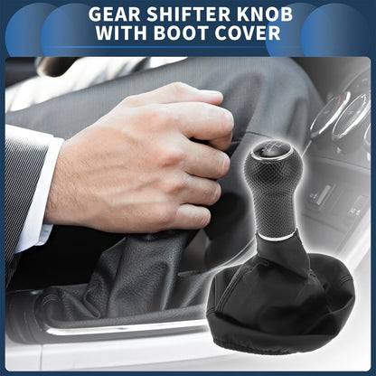 5 Speed Gear Shifter Knob with Cover for VW Golf II (1983–1992) Black Faux Leather