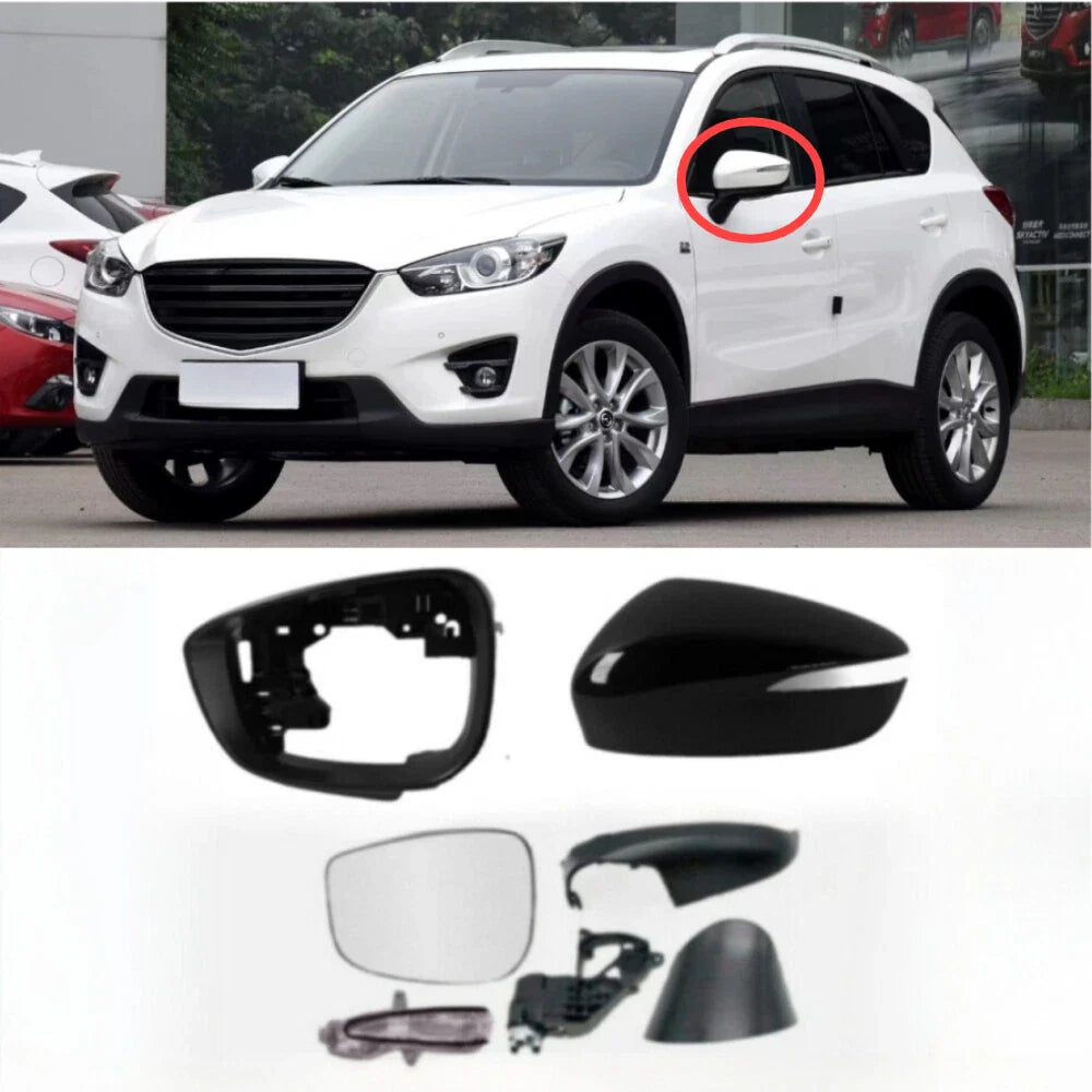 Side Mirror Cover Lamp Lens Mirror Frame Lower Base Cap for Mazda CX5 (2015-2016)