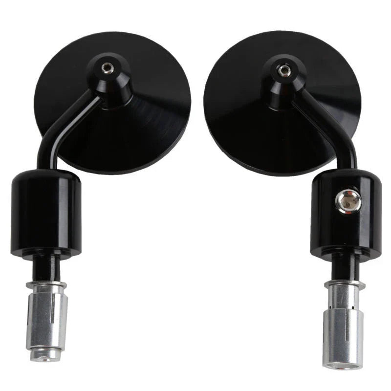 End Rearview Mirrors 3" Round 7/8" Handlebars for Harley